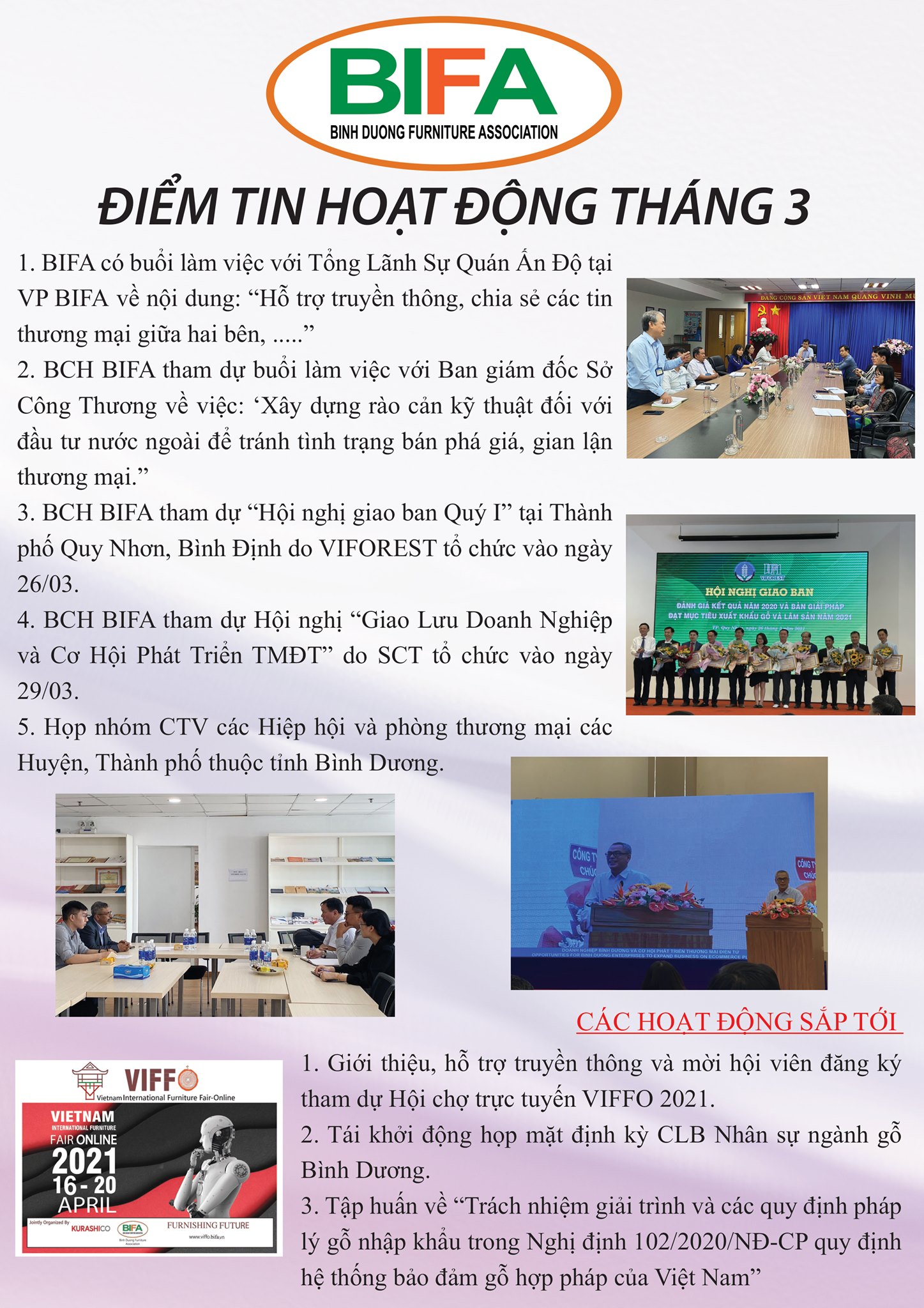 ĐIỂM TIN HOẠT ĐỘNG BIFA THÁNG 3-2021