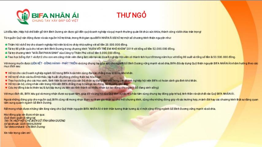 ỦNG HỘ QUỸ BIFA NHÂN ÁI LẦN 3