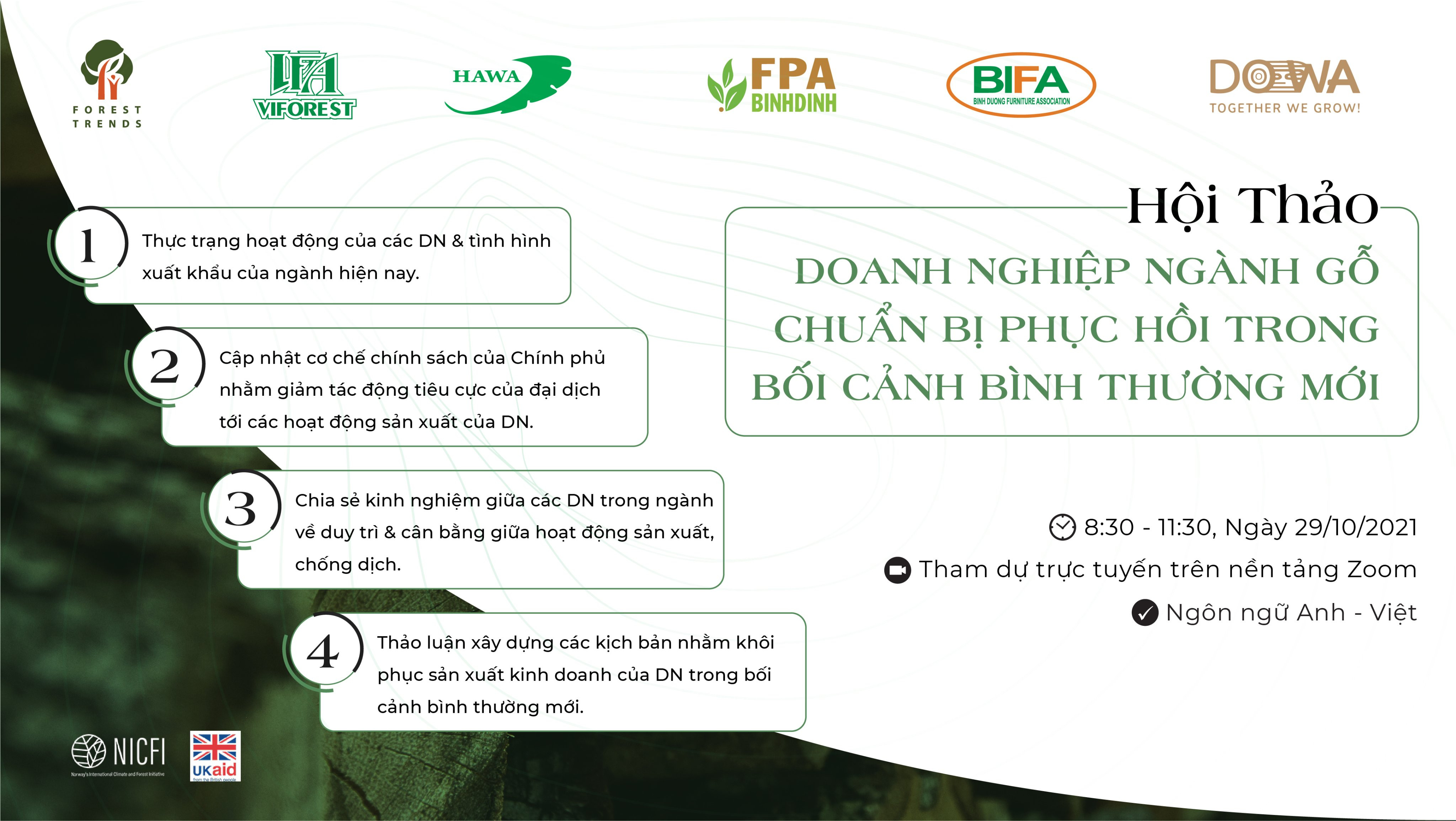 ⭐ HỘI THẢO: DOANH NGHIỆP NGÀNH GỖ CHUẨN BỊ PHỤC HỒI TRONG BỐI CẢNH BÌNH THƯỜNG MỚI ⭐