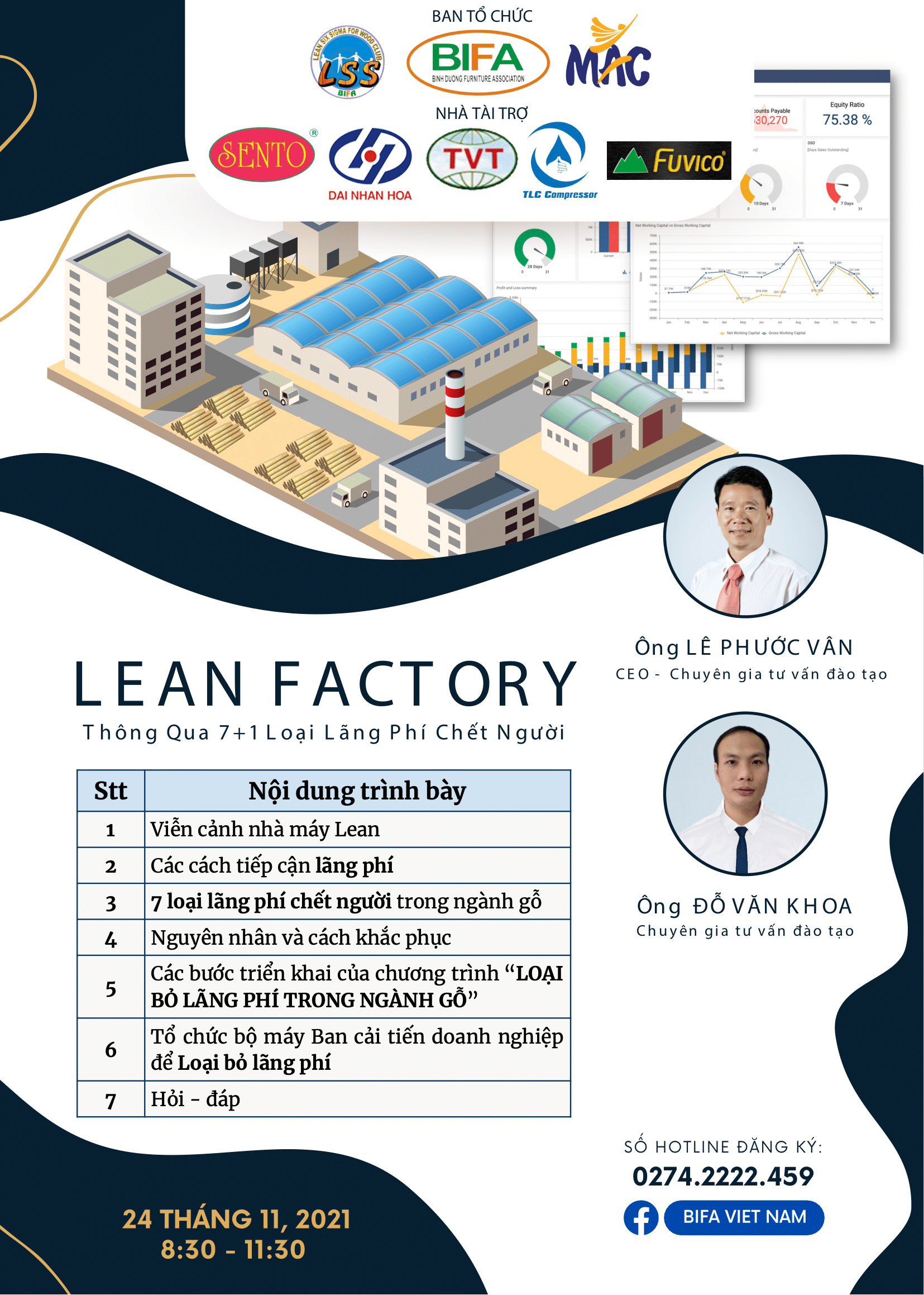 📢 HỘI THẢO "LEAN FACTORY - THÔNG QUA LOẠI BỎ 7 + 1 LOẠI LÃNG PHÍ CHẾT NGƯỜI" 📢