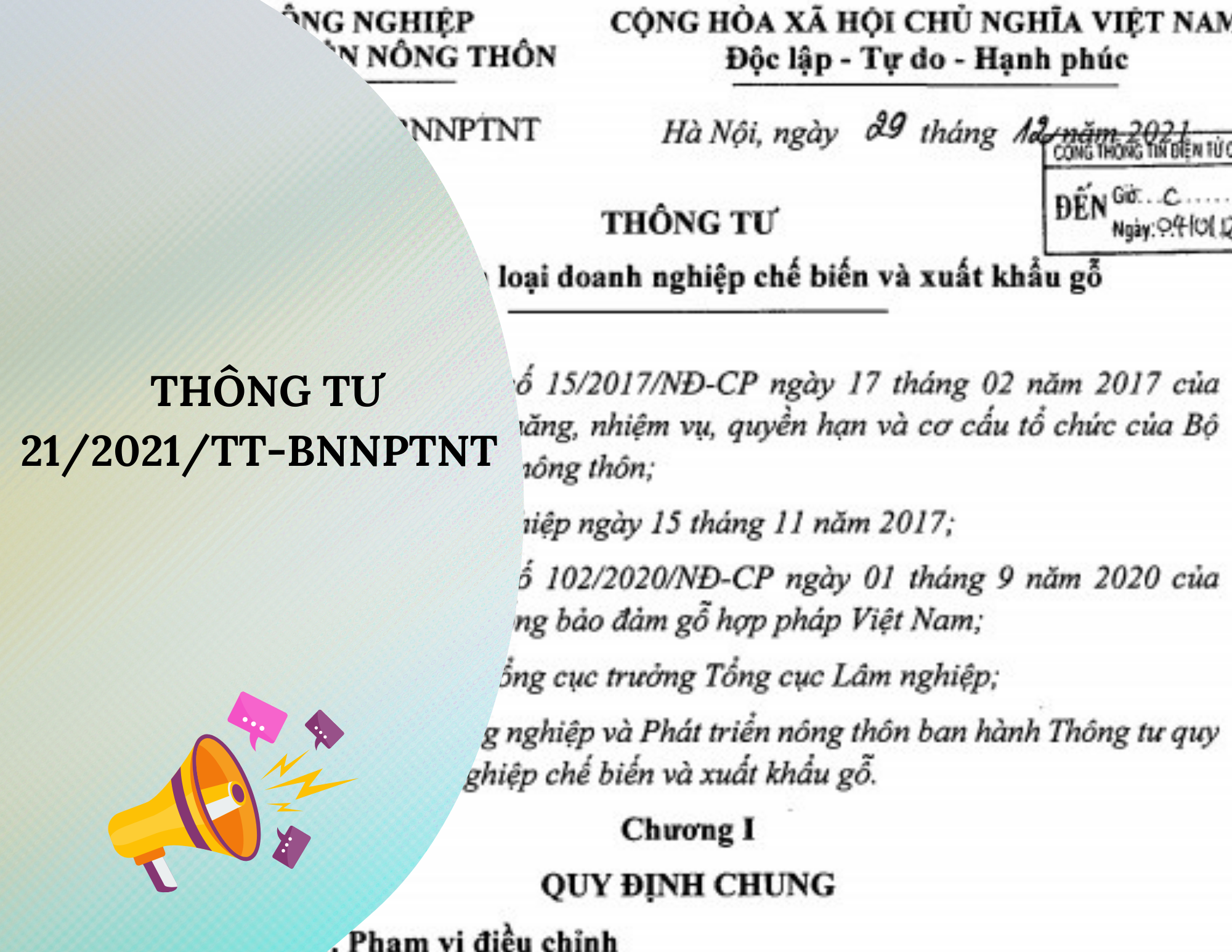 THÔNG TƯ 21/2021/TT-BNNPTNT QUY ĐỊNH VỀ PHÂN LOẠI DN CHẾ BIẾN VÀ XK GỖ