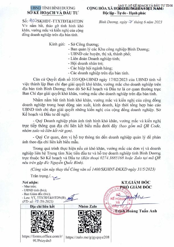 NẮM BẮT, THÁO GỠ TÌNH HÌNH KHÓ KHĂN, VƯỚNG MẮC VÀ KIẾN NGHỊ CỦA CỘNG ĐỒNG DOANH NGHIỆP TRÊN ĐỊA BÀN TỈNH