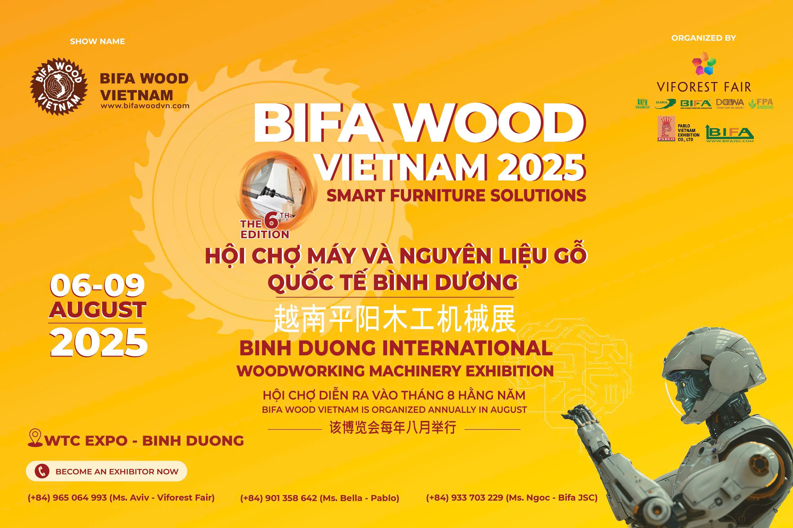 HỘI CHỢ MÁY VÀ NGUYÊN LIỆU GỖ QUỐC TẾ BÌNH DƯƠNG – BIFA WOOD VIỆT NAM 2025