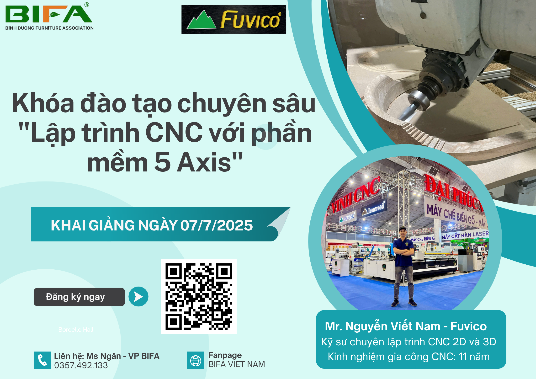 📢 📢 ĐĂNG KÝ THAM GIA KHÓA ''ĐÀO TẠO CHUYÊN SÂU LẬP TRÌNH CNC VỚI PHẦN MỀM 5 AXIS''